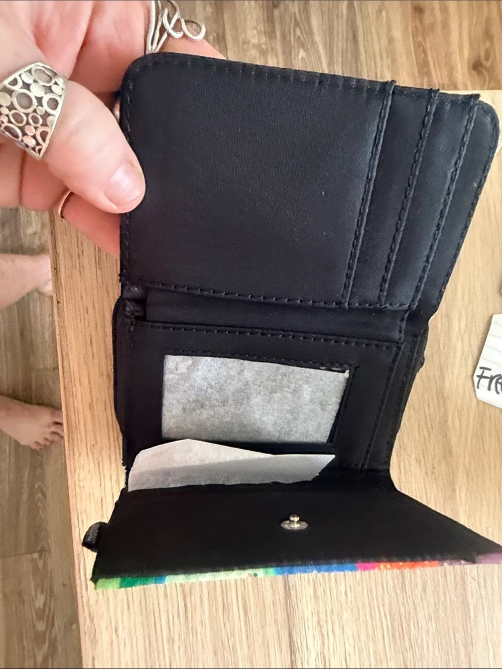 Colorful Cat & Sun Card Holder Wallet by Goldibosse - Multicolor